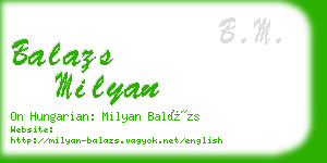 balazs milyan business card